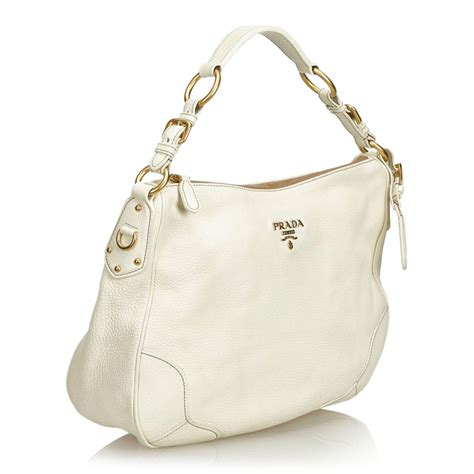 prada white leather handbag|vintage black leather prada handbag.